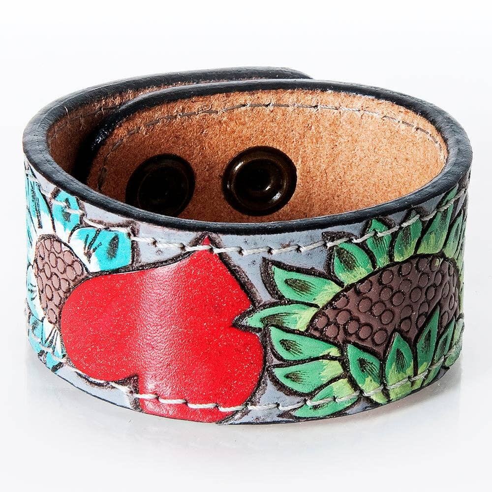 "Heart Cuff" Hand Tooled Leather Cuff